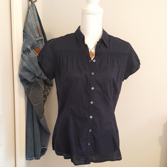 Cap sleeve button down blouse Clearance